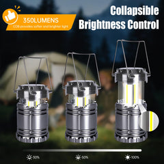KUNHE expanded lantern top view displaying 360-degree COB light coverage benefit