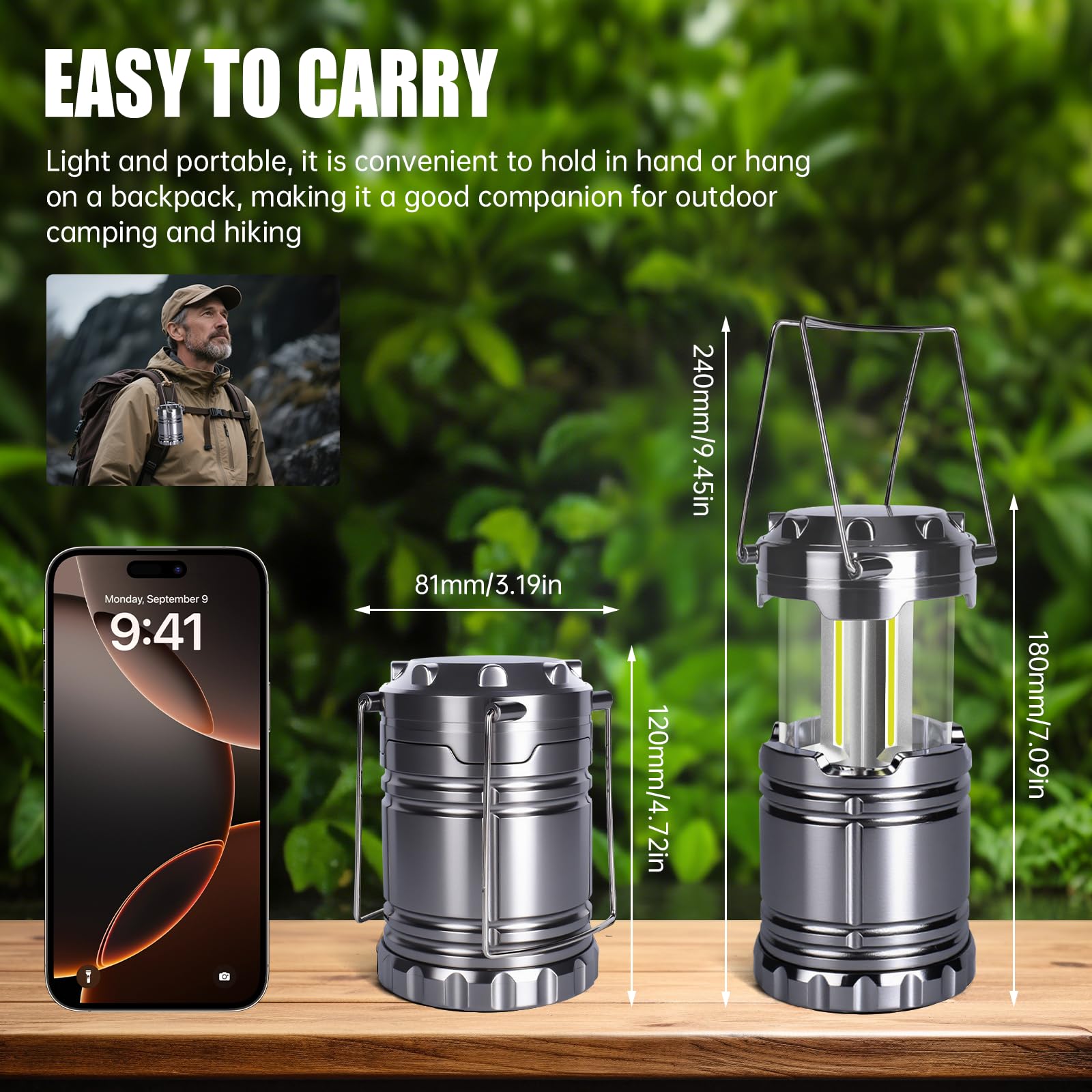 KUNHE lantern hanging inside a tent providing evenly distributed campsite illumination