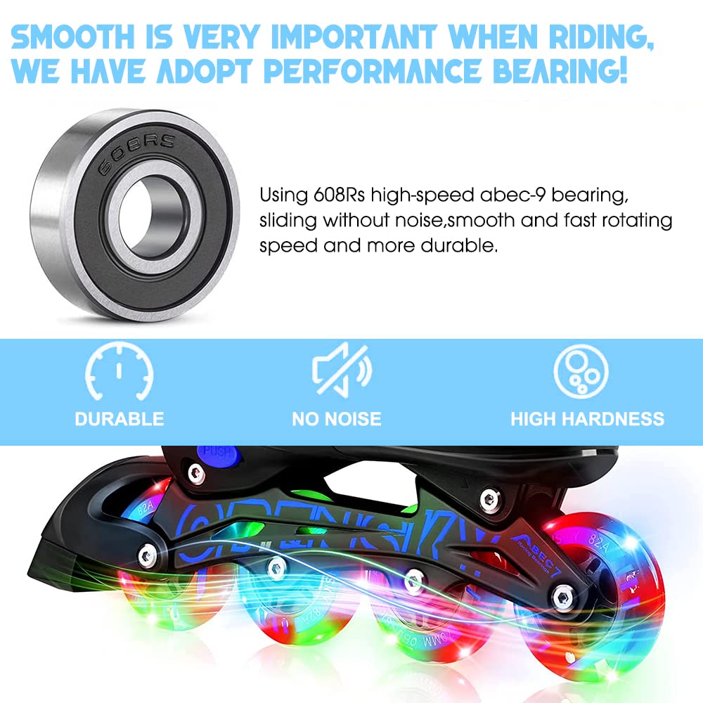 Kutrick wheels installed on an inline skate demonstrating smooth, fast rolling