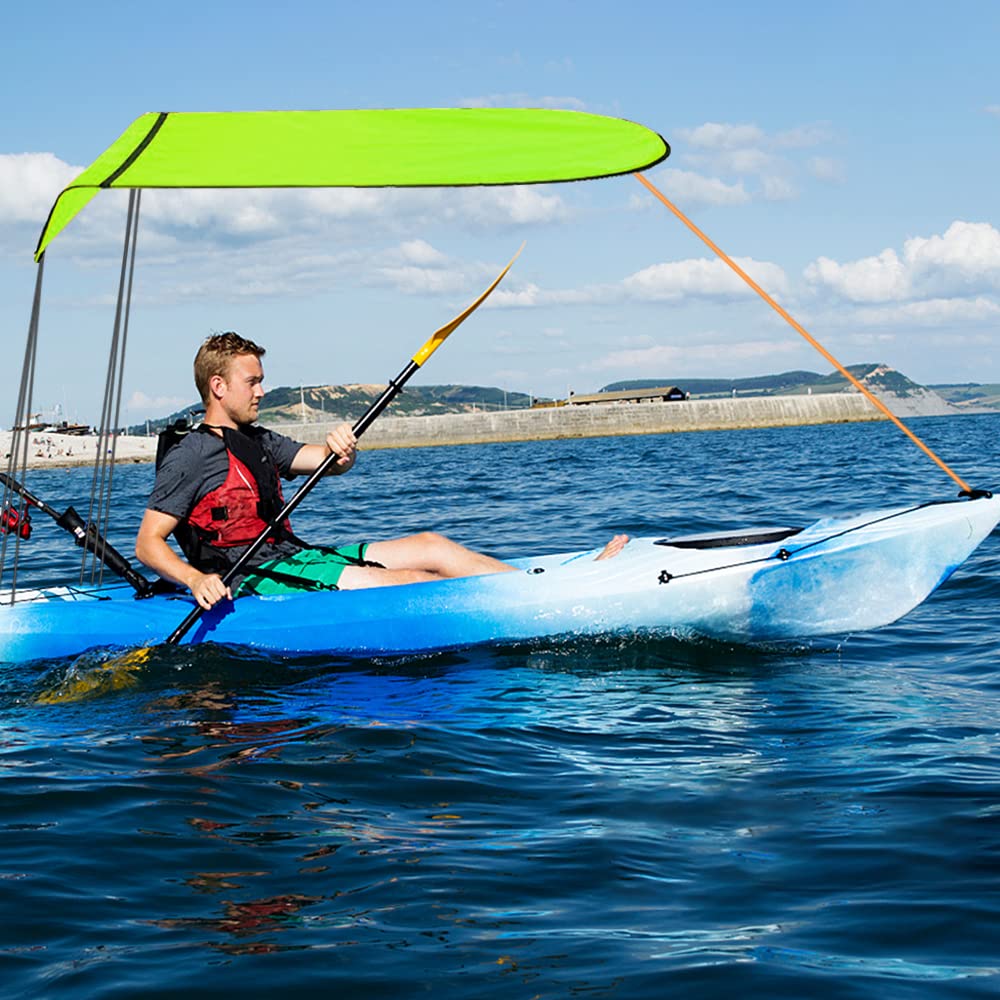 KUUQA canopy next to paddle showing compact size and scale
