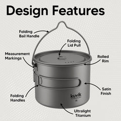 Kuvik open top with pasta inside demonstrating roomy 1600ml capacity