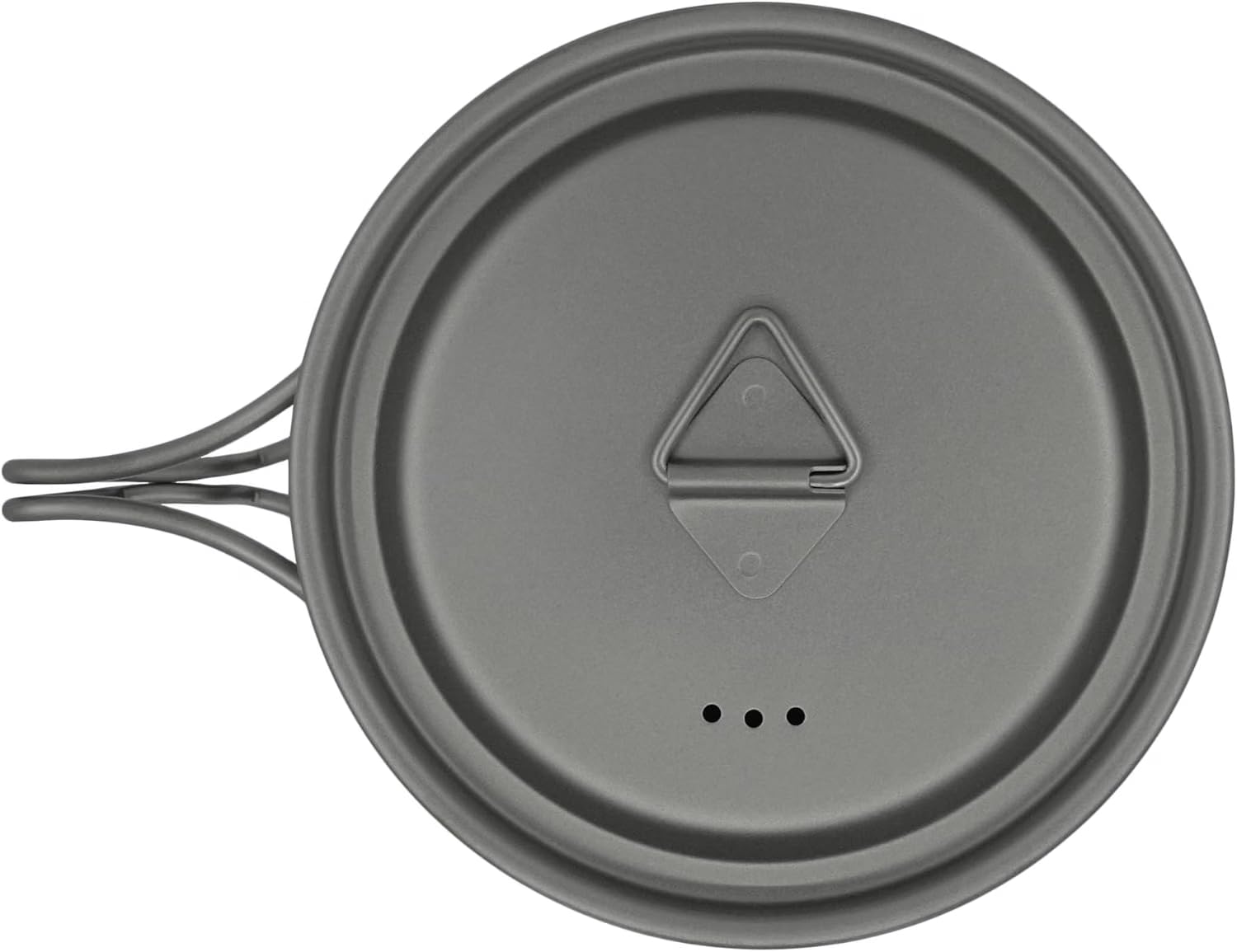 Kuvik pot held in hand showing weight and easy-carry benefit for backpacking
