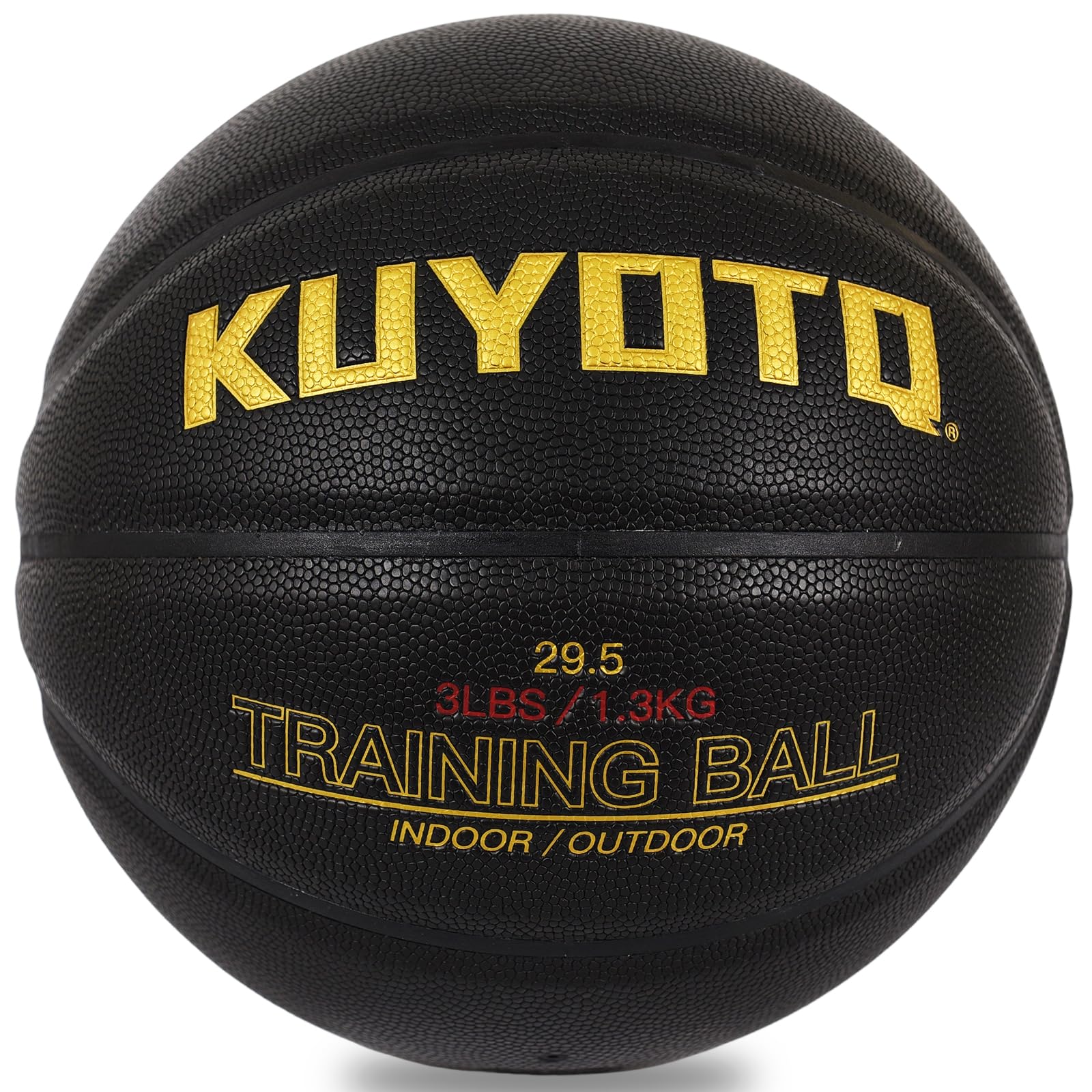 KUYOTQ front view showing weighted basketball and training purpose