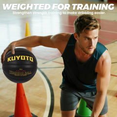 KUYOTQ player dribbling heavy ball to boost handling strength