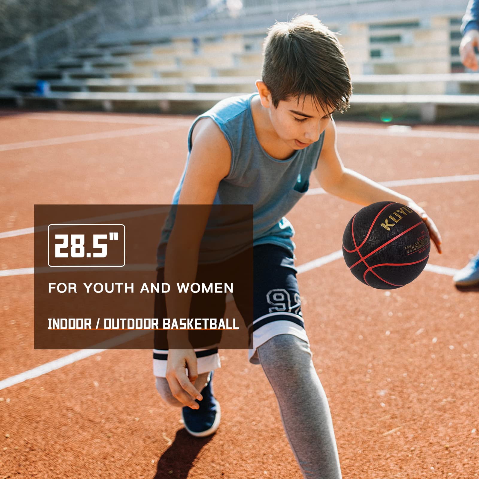 KUYOTQ basketball held in hand to show scale and ergonomic handling benefit