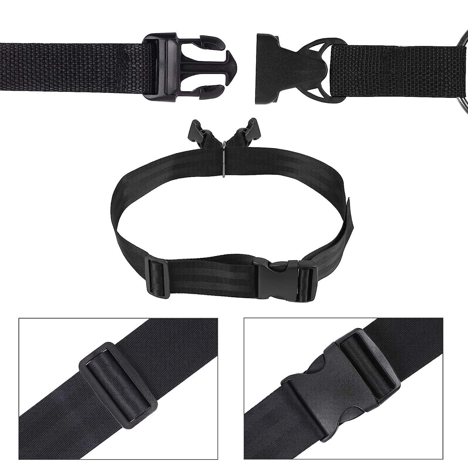 KUYOU close-up of adjustable nylon belt and quick-release buckle for secure comfortable fit