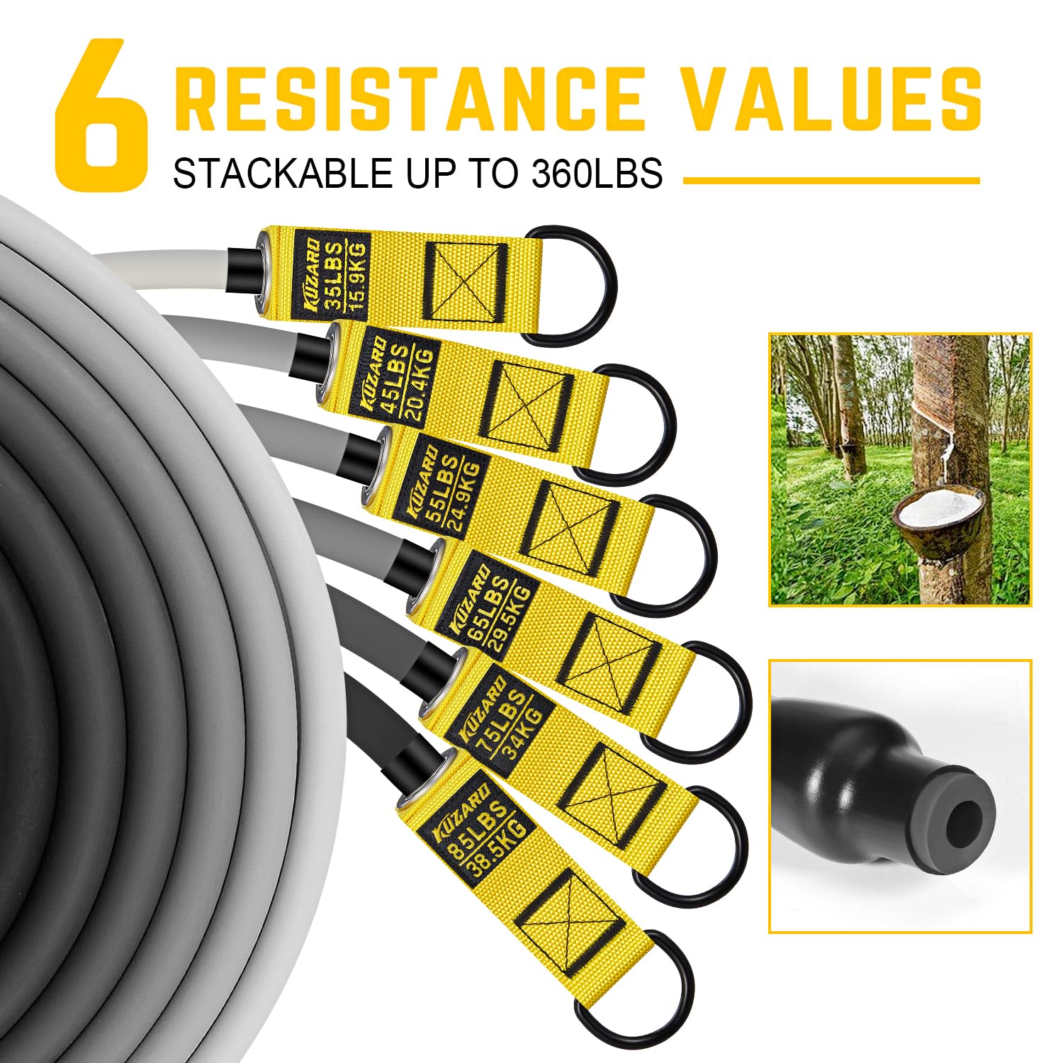 KUZARO padded handle with metal carabiner detail for secure workouts