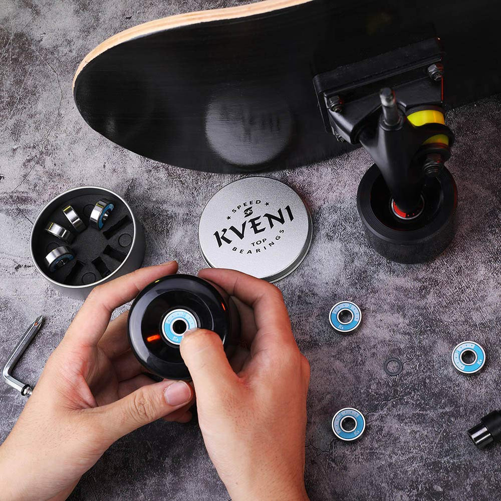 KVENI pre-lubricated bearing gloss visible for immediate low-friction performance