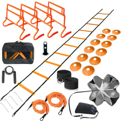 Kvittra front view of four-pack hurdles highlighting portability and bright visibility