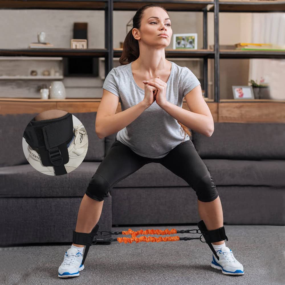 Kvittra resistance bands with ankle strap showing added sprint overload option