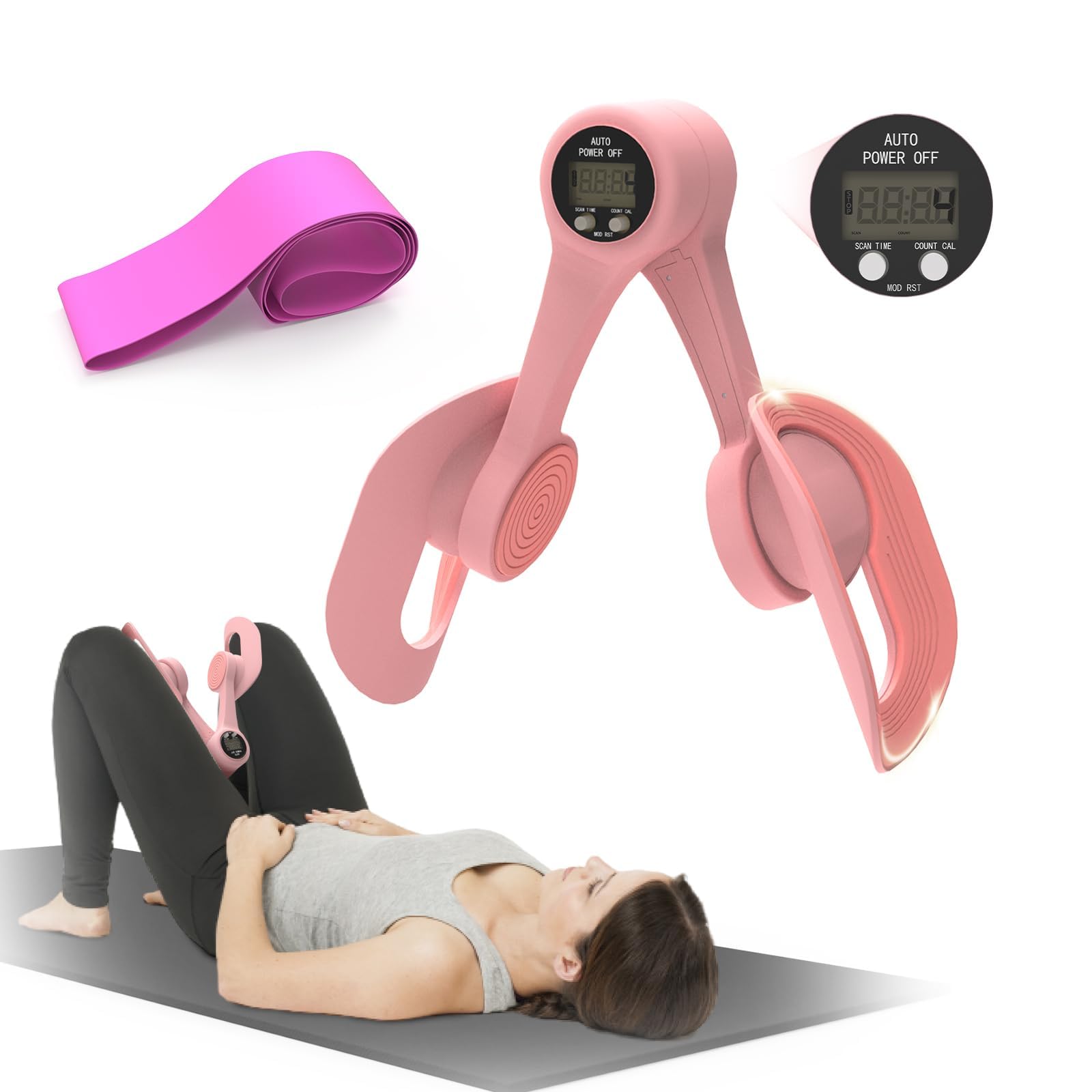 KVKVMO product with included 20 lb band and manual for ready-to-start workouts