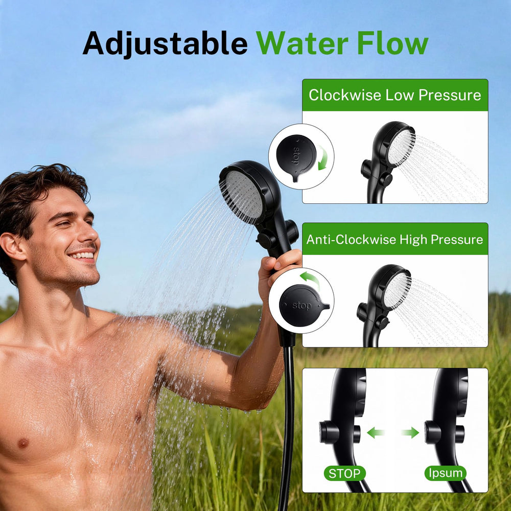 KVNTOOLS flexible 6.6 ft hose stretched to show reach and setup versatility