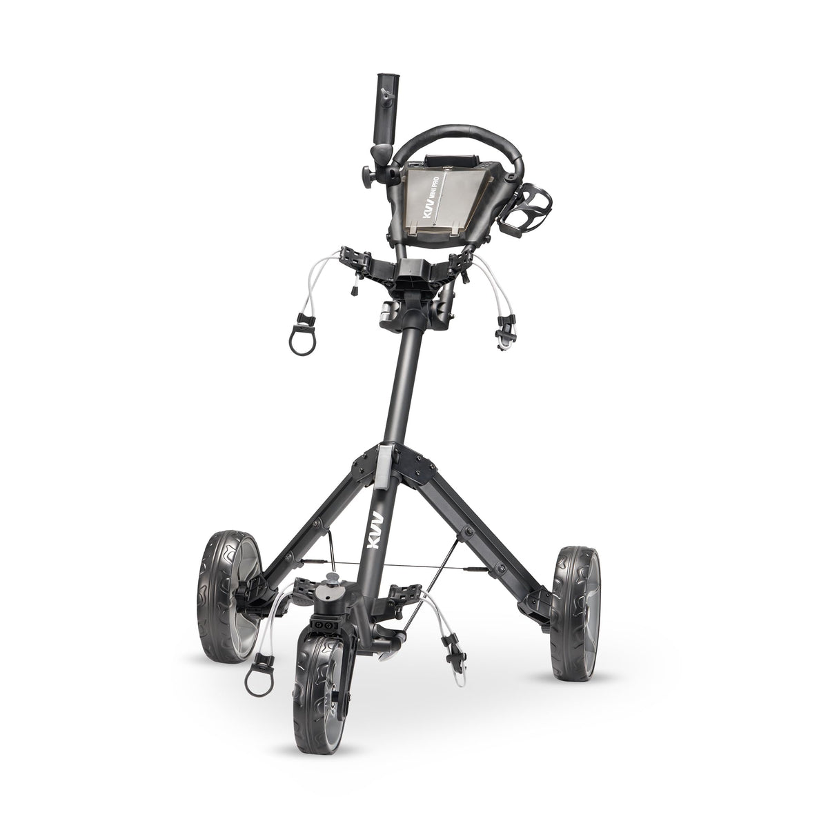 KVV Mini-Pro front view showing frame and bag support, easy maneuvering benefit