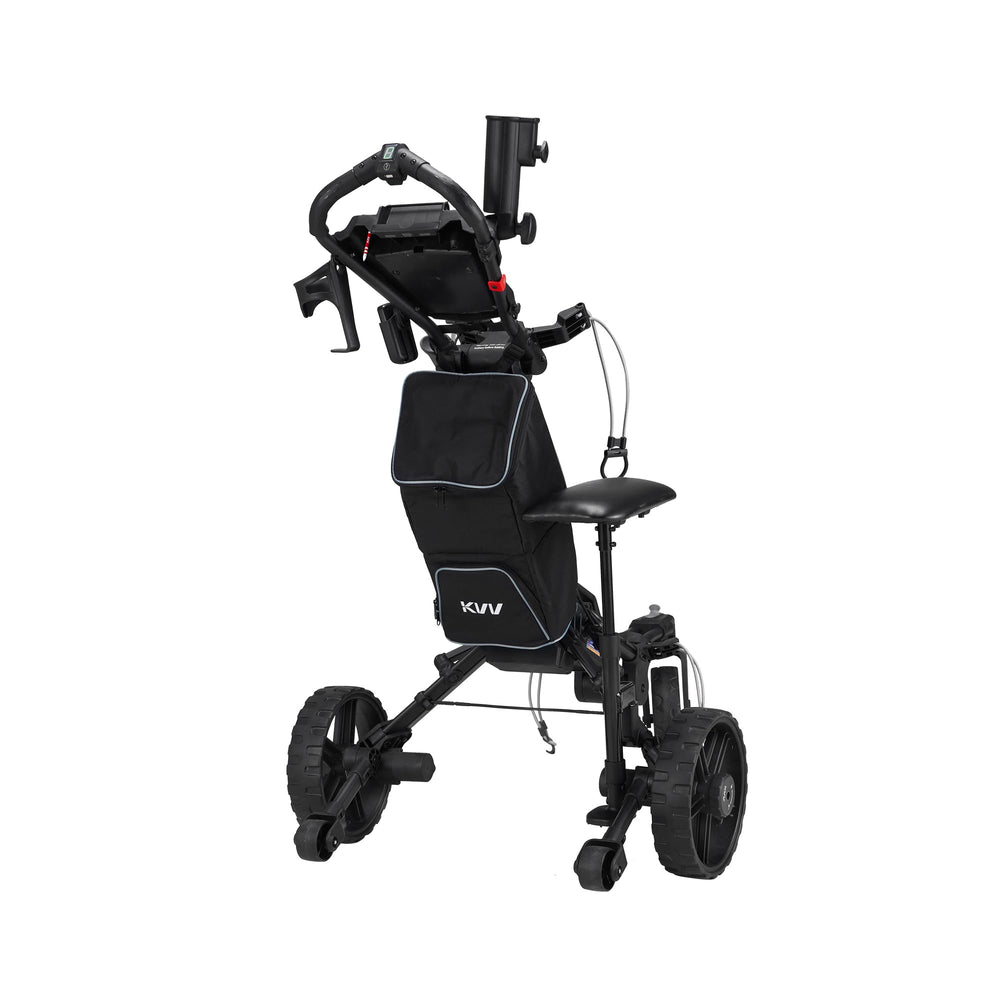 KVV folded seat compact in trunk showing space-saving storage