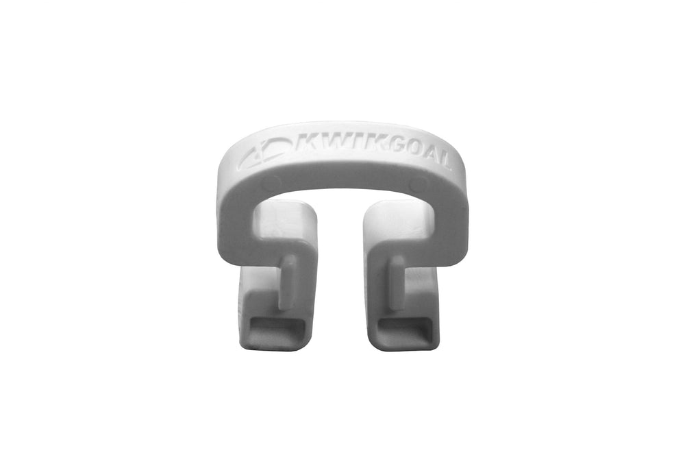 Kwik Goal clips installed on field goal with net, reliable match‑ready benefit