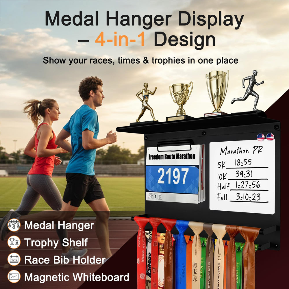 KWYADLUO top shelf with trophy and photo illustrating display versatility