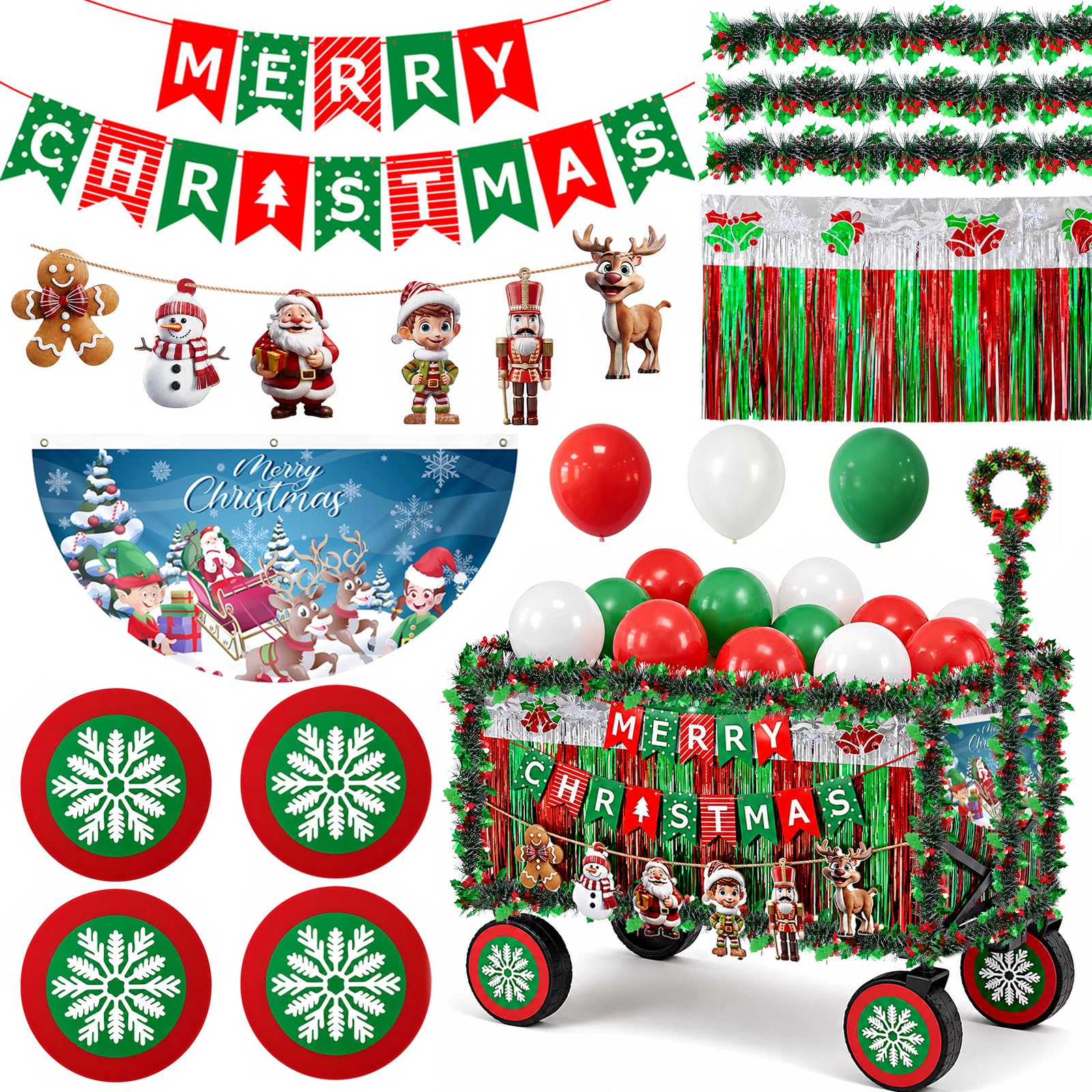 LAIAMER front view decorated golf cart showing festive curb appeal