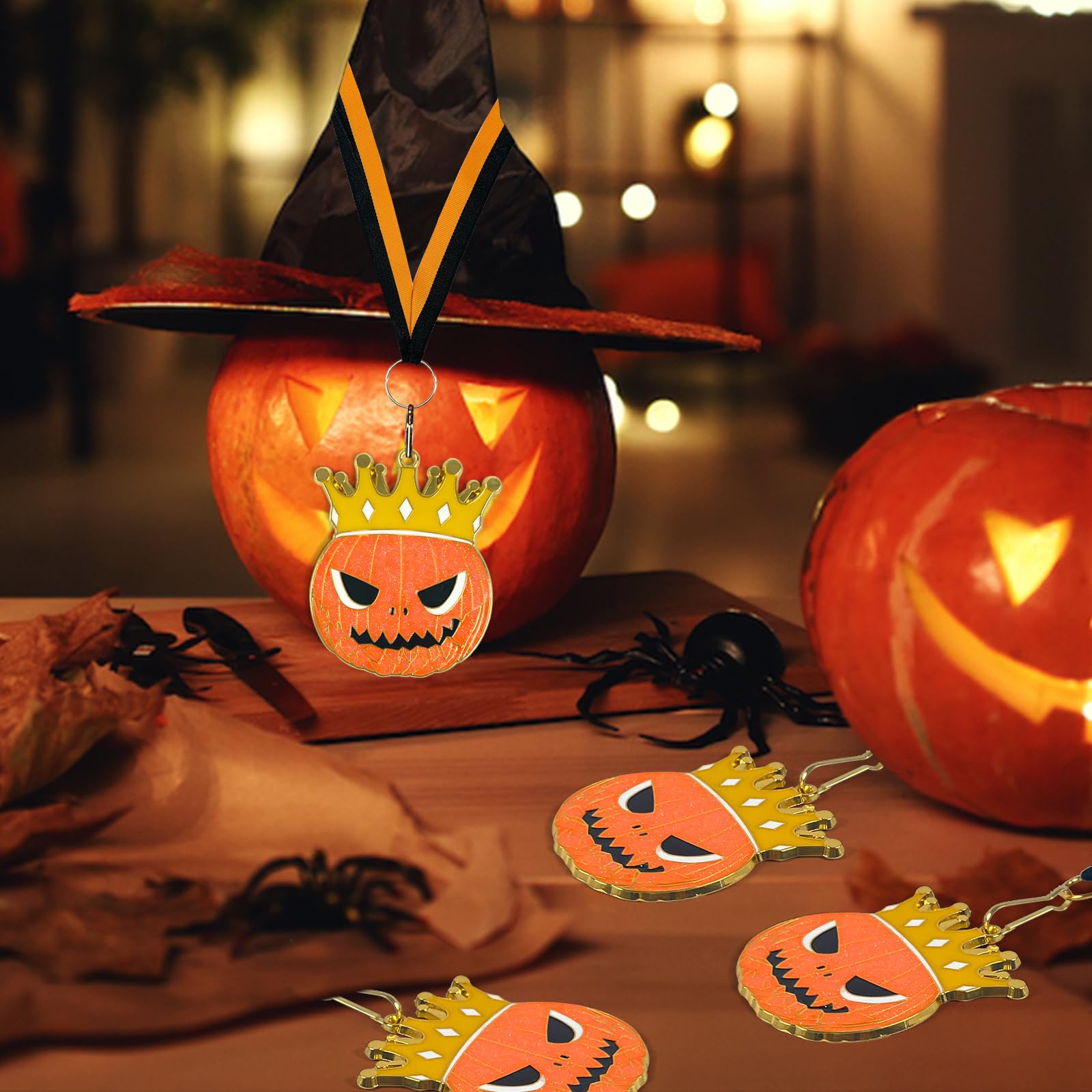 LAIAMER winner wearing pumpkin medal at Halloween contest showcasing celebratory use