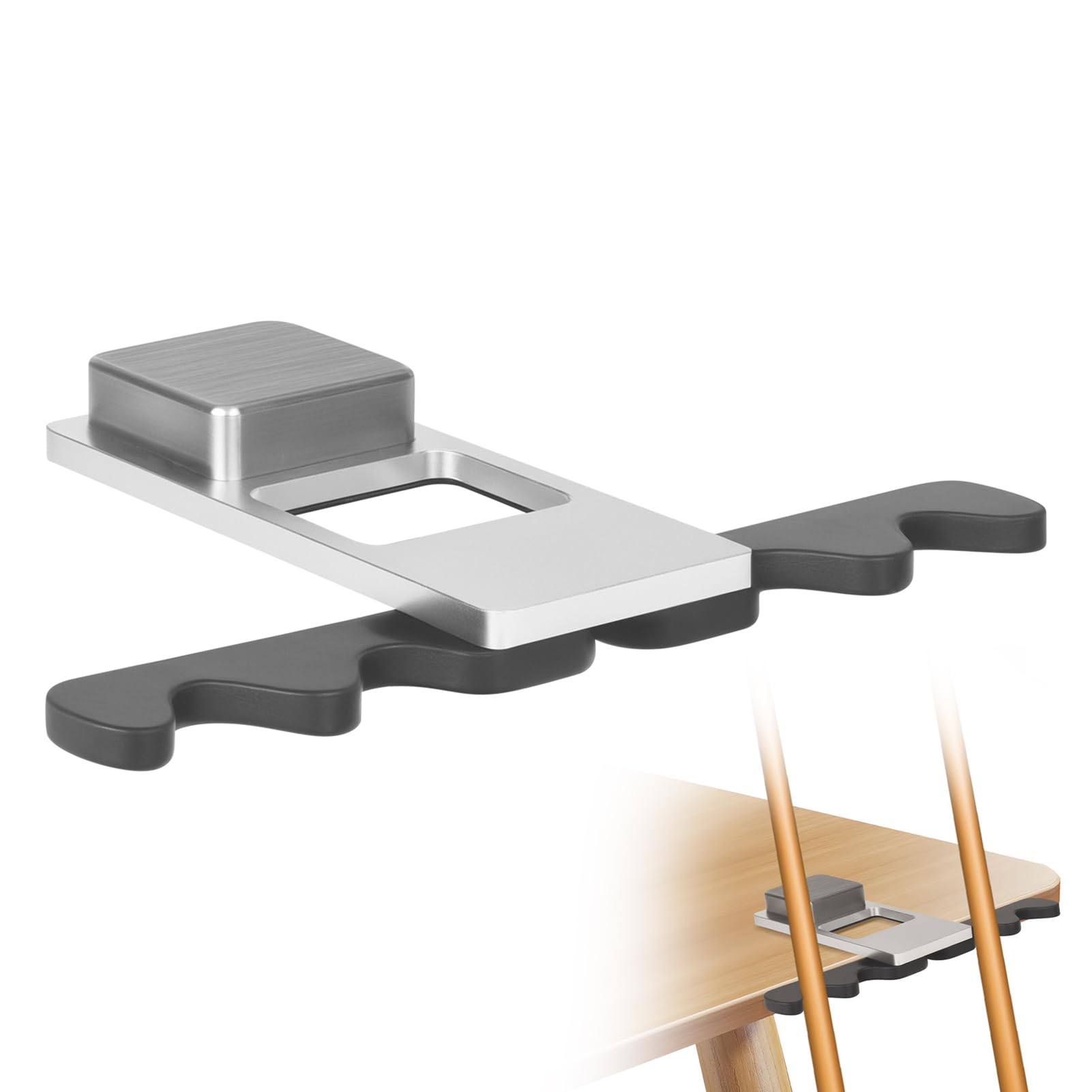 LAKE OF FIRE front view of stainless steel cue holder, stable organization