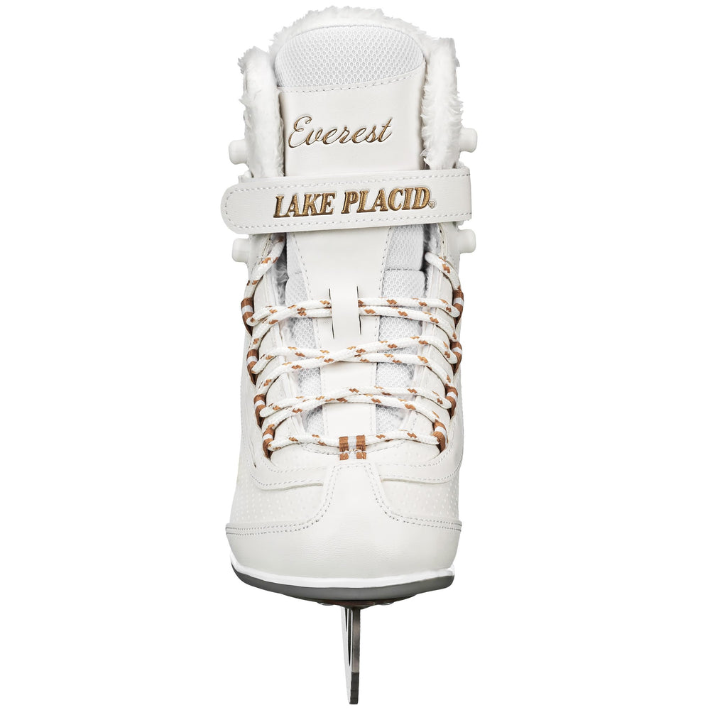 Lake Placid skates worn on ice rink demonstrating stable posture and recreational use