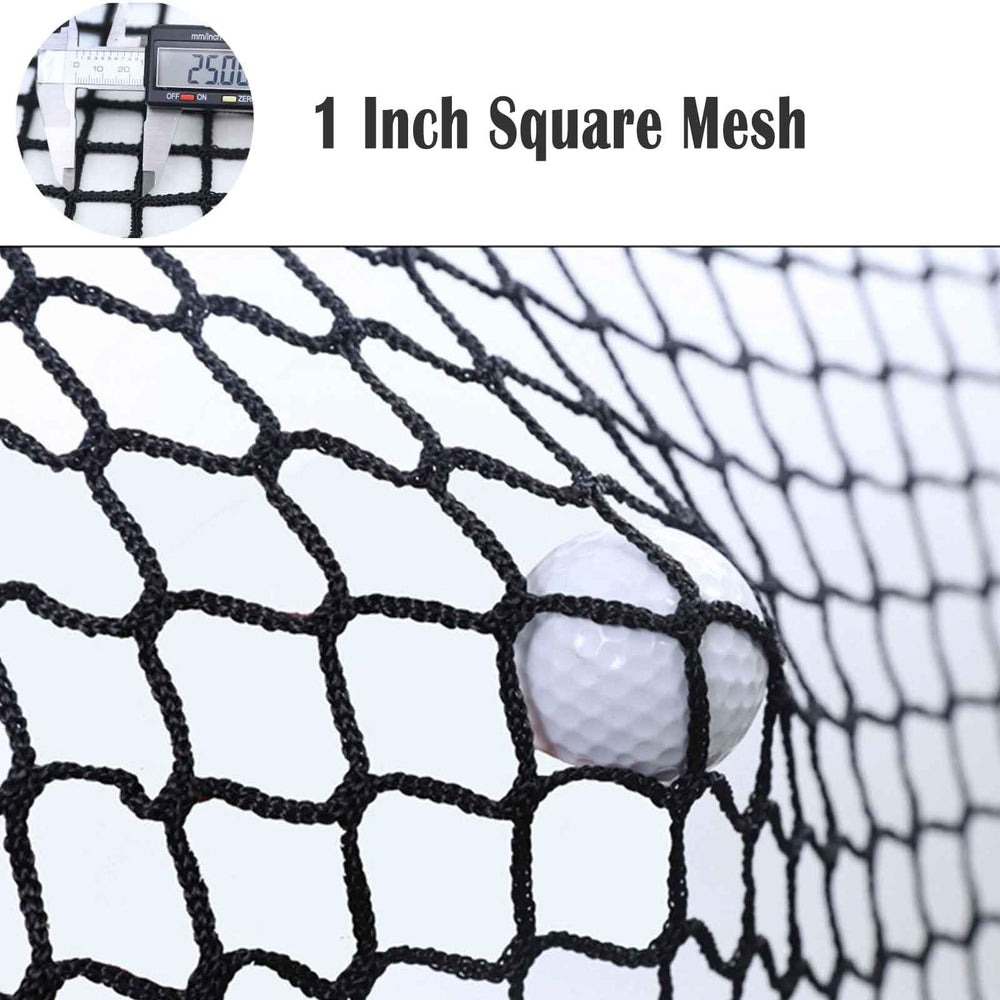 LalaKoo practice net tied to trees in a backyard demonstrating easy setup