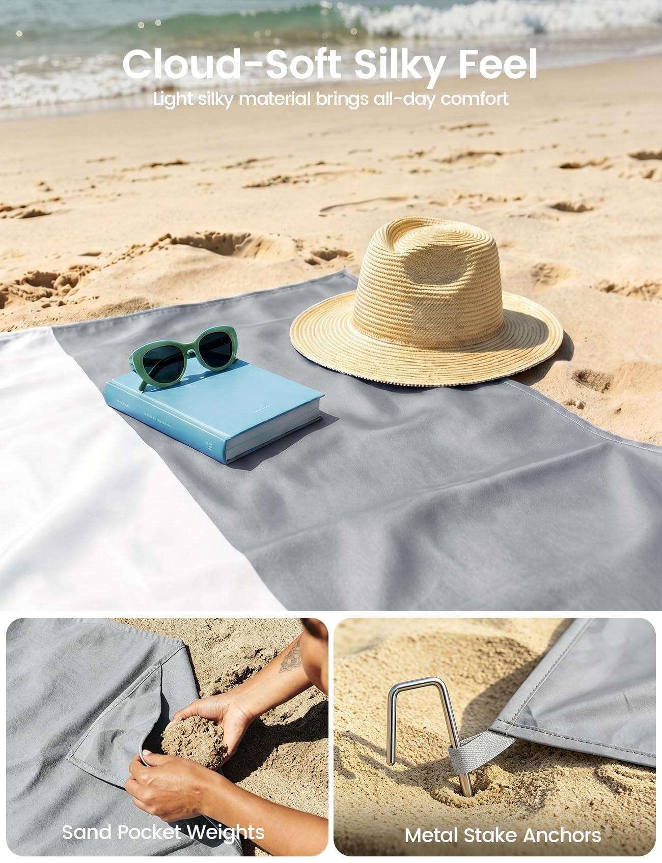 Lamicall blanket on grass in picnic scene for quick-dry outdoor comfort