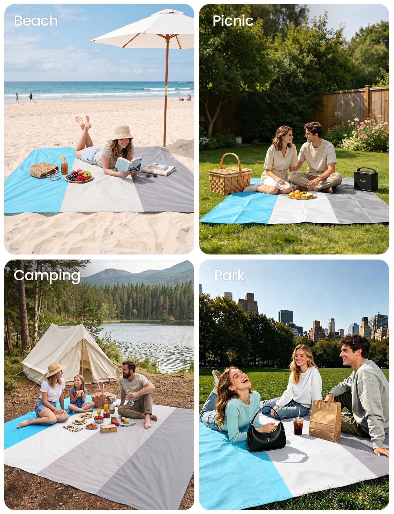 Lamicall blanket with people for scale showing large group space benefit
