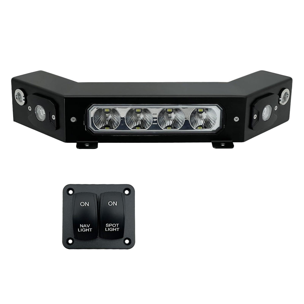 Lampzone front view of light bar showing compact design and improved forward visibility