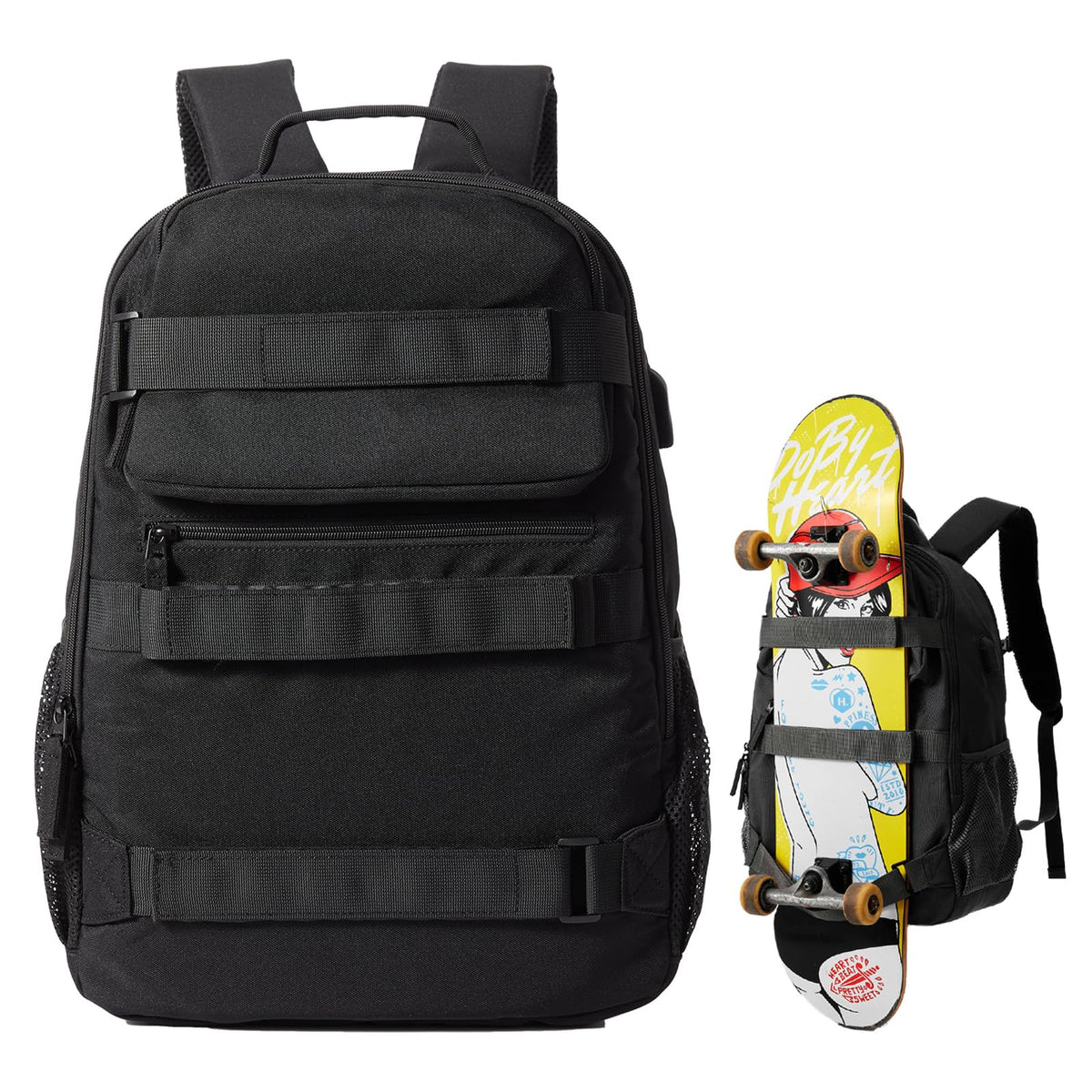 LANBX front view showing organized pockets and roomy capacity for daily use