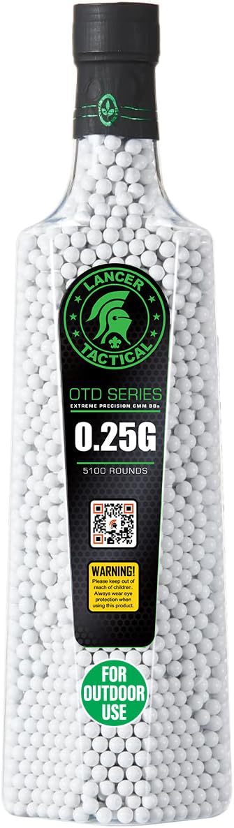 Lancer Tactical front packaging showing bulk 5,100 count and white BB visibility