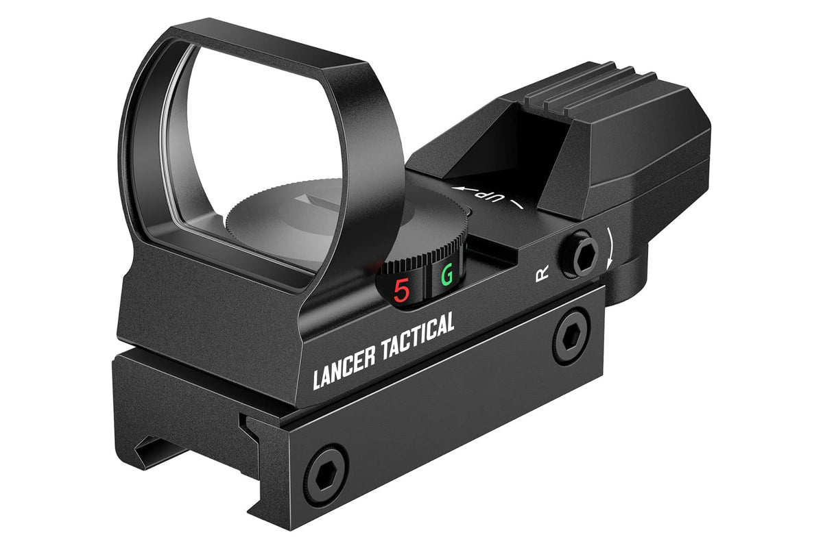 Lancer Tactical front view of reflex sight showing compact profile and quick target acquisition