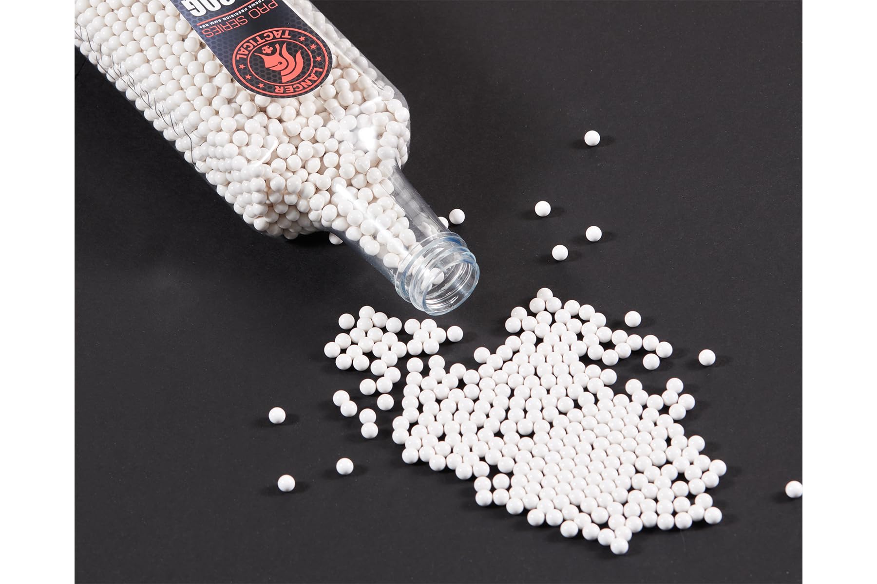 Lancer Tactical BBs used on an outdoor field demonstrating easy cleanup