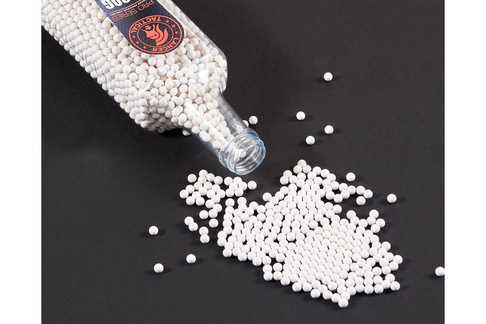Lancer Tactical BBs used on an outdoor field demonstrating easy cleanup