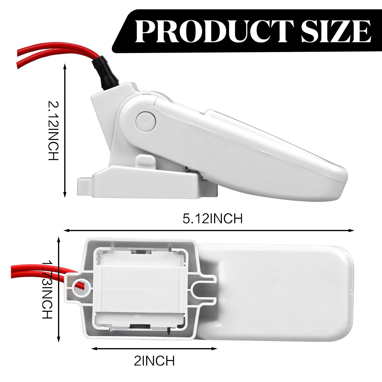 Landhoow close-up of sealed float switch body highlighting leakproof ultrasonic welding benefit