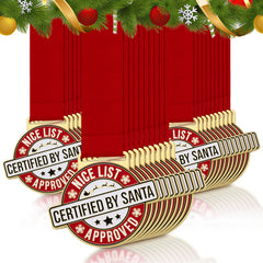 Landical front view of full pack of 12 medals showing festive presentation and value