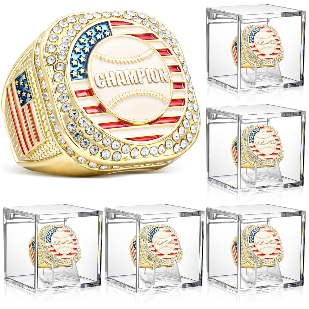 Landical front view gold ring and case showing clear display benefit