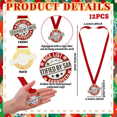 Landical medal on ribbon worn around neck demonstrating comfortable wearable length