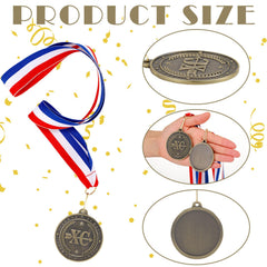 Landical ribbon and hang loop visible for quick presentation and wear