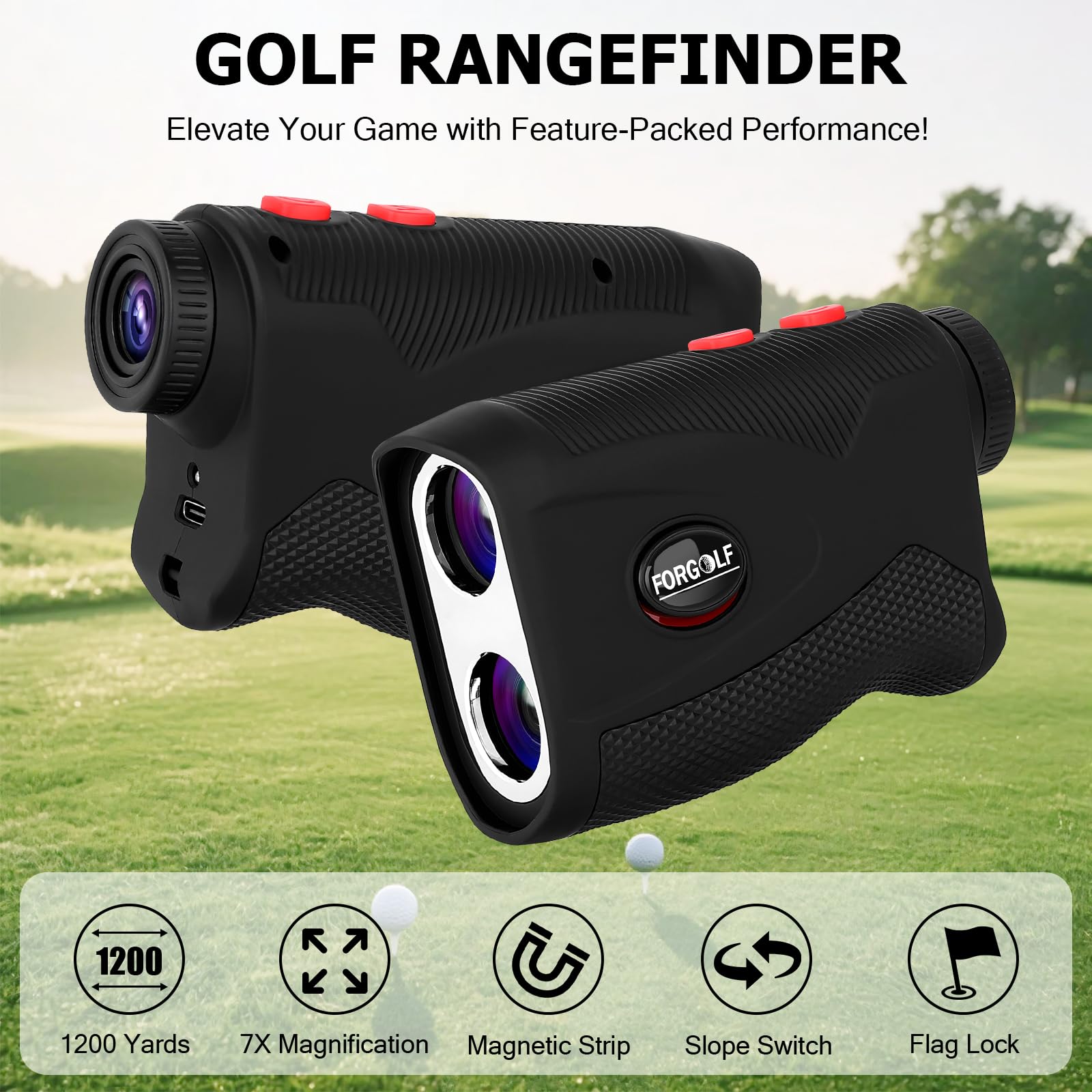 LANTOOCAM beside a golf ball and tee to show compact portable size