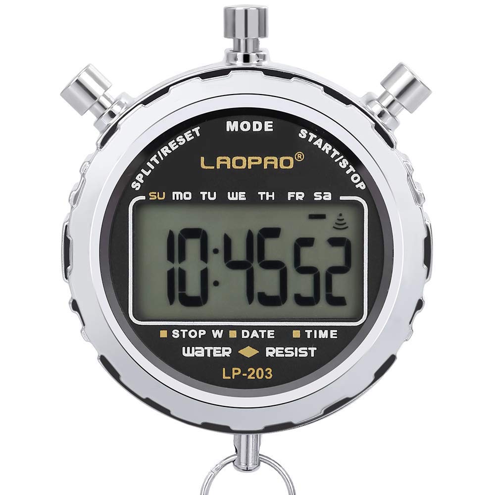 LAOPAO stopwatch front view showing buttons and readable display benefit clarity
