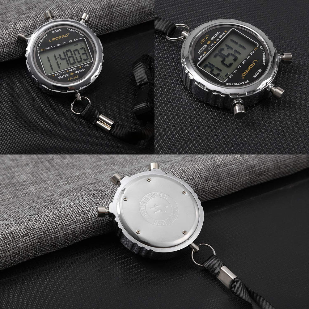 LAOPAO stopwatch held in hand showing size and portability benefit easy carry