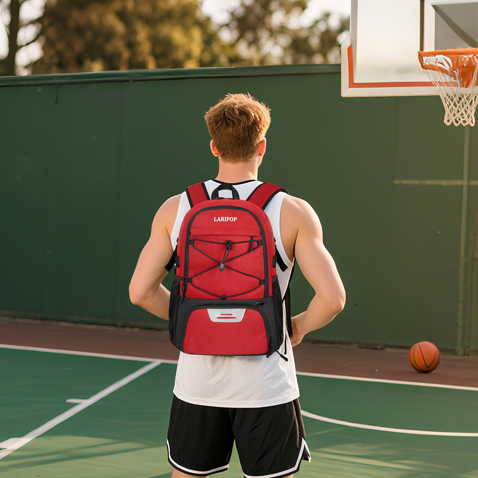 LARIPOP on-court lifestyle shot showing quick grab-and-go convenience