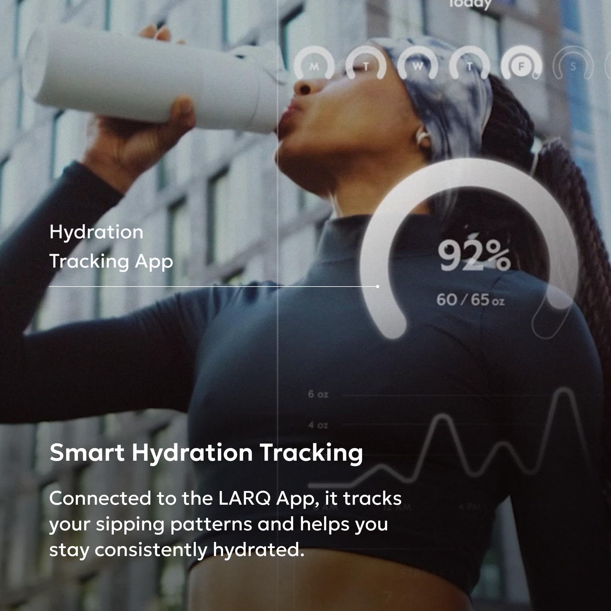 LARQ PureVis 2 tucked in a backpack illustrating travel-ready insulation and on-the-go purification