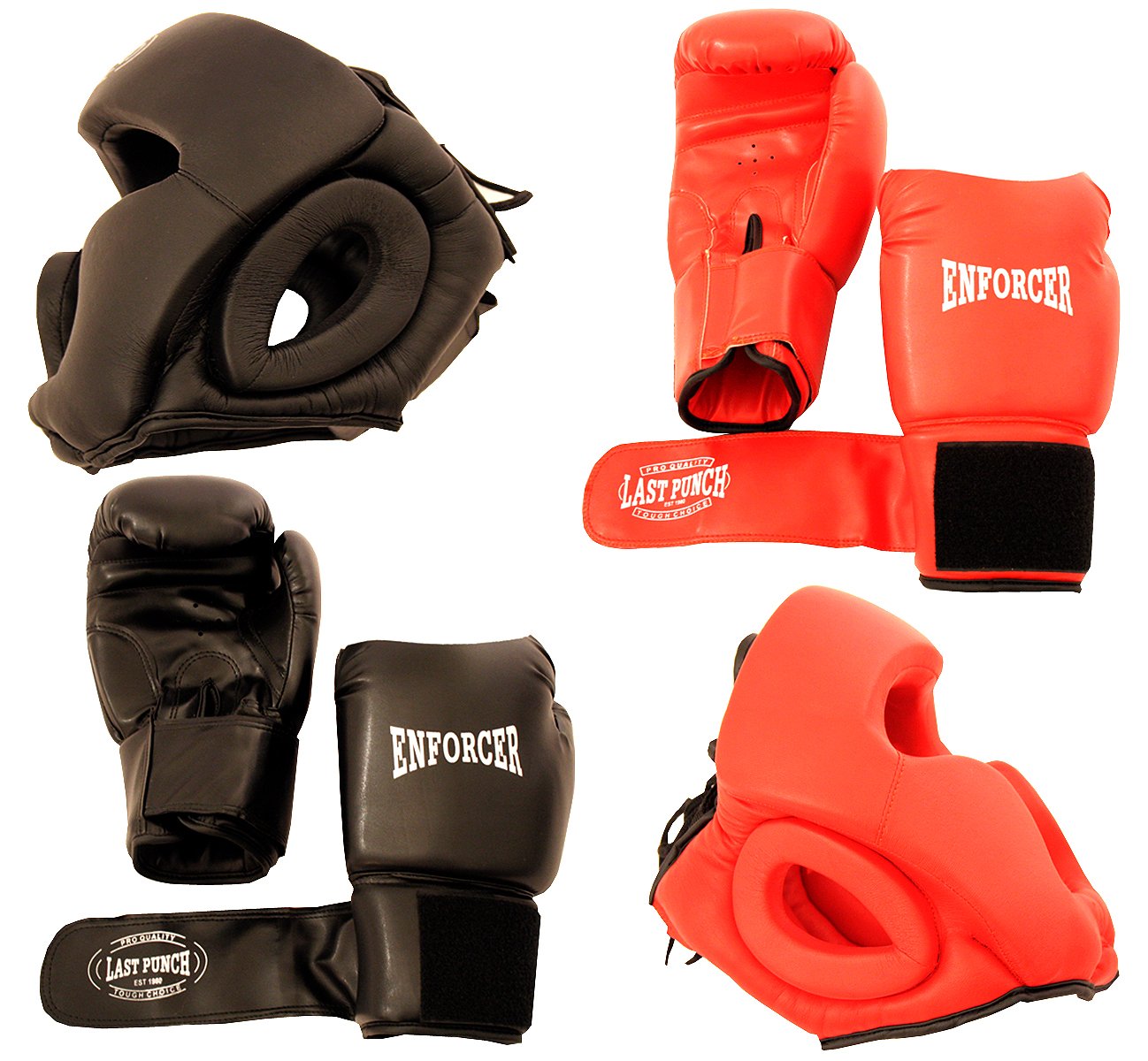 Lastworld front view of gloves and headgear showing durable construction and reliable protection
