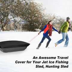 lasuroa covered sled in snowfield protecting gear from moisture