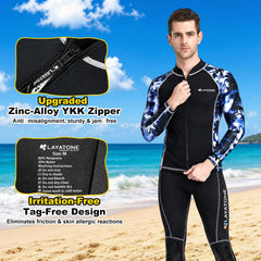 LayaTone side panel Lycra pattern detail showing stretch and low drag benefit
