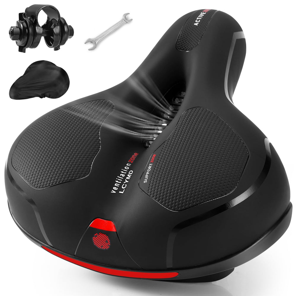 LCYMD front view saddle showing shape and coverage for improved comfort