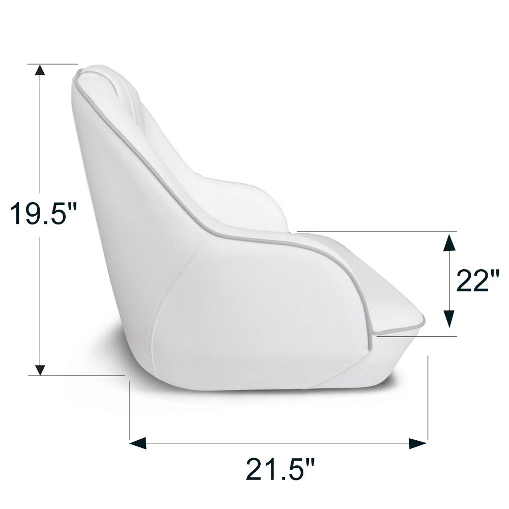 Leader Accessories side profile highlighting molded frame and ergonomic support for stable boating posture