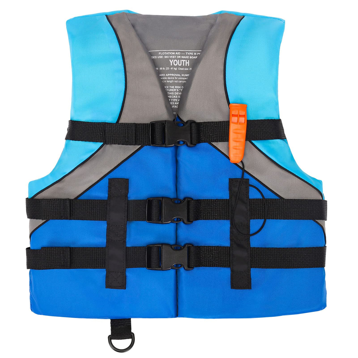 Leader Accessories front view blue vest showing secure fit and visibility