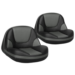 Leader Accessories front view of two black/charcoal boat seats showing compact pair benefit
